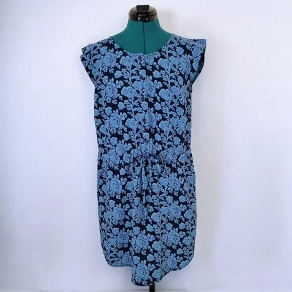 Cabi Java Blue Floral‎ Drawstring Dress - Size Small - Picture 2 of 10